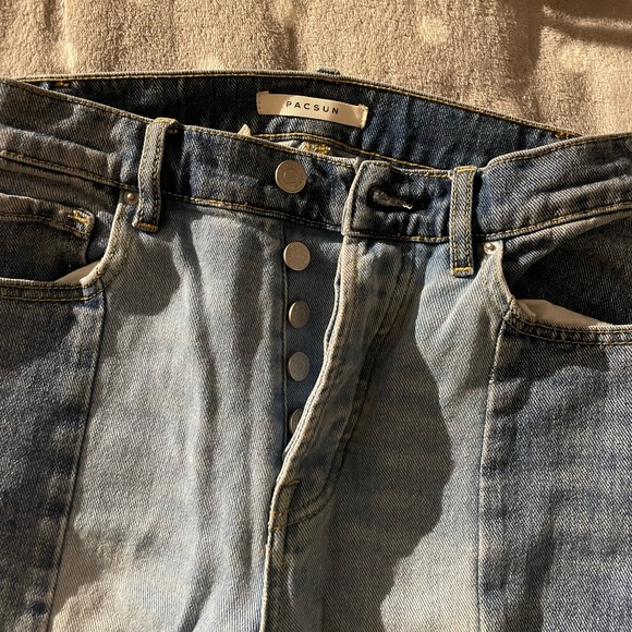 PACSUN: two panel high waisted straight leg jeans - Picture 3 of 7